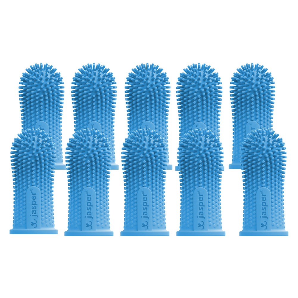 Jasper Large Dog Toothbrush, 360 Degree Pet Tooth Brushing Kit, Cat Toothbrush, Canine Dental Care & Teeth Cleaning Kit, Pet Finger Tooth Brush, Use with Dog Toothpaste, 2-Pack