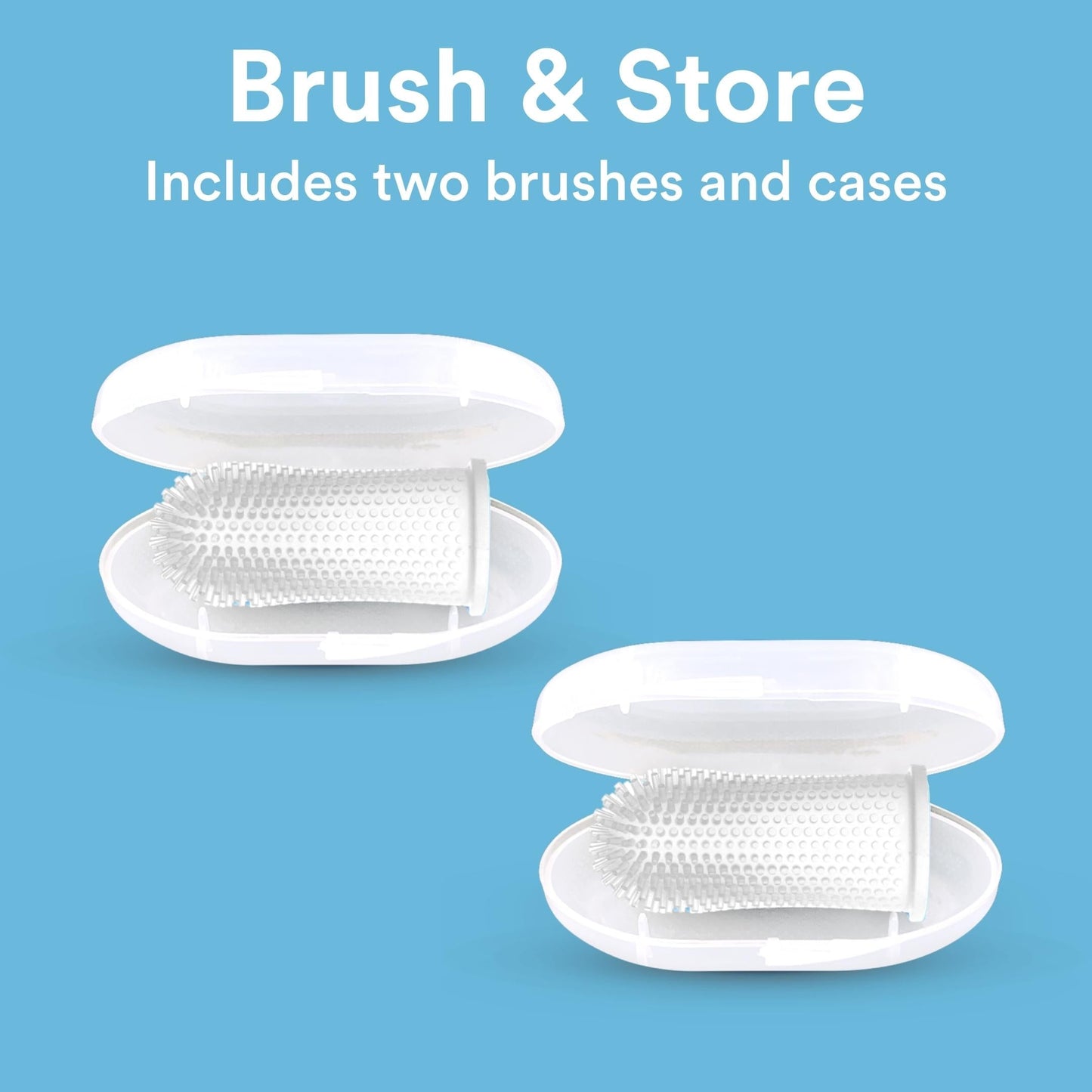 Jasper® 360º Pet Finger Toothbrush, 2-Pack Clear