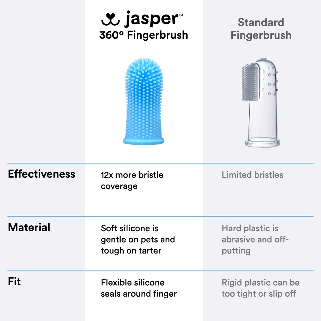 Jasper® 360º Pet Finger Toothbrush, 2-Pack Blue