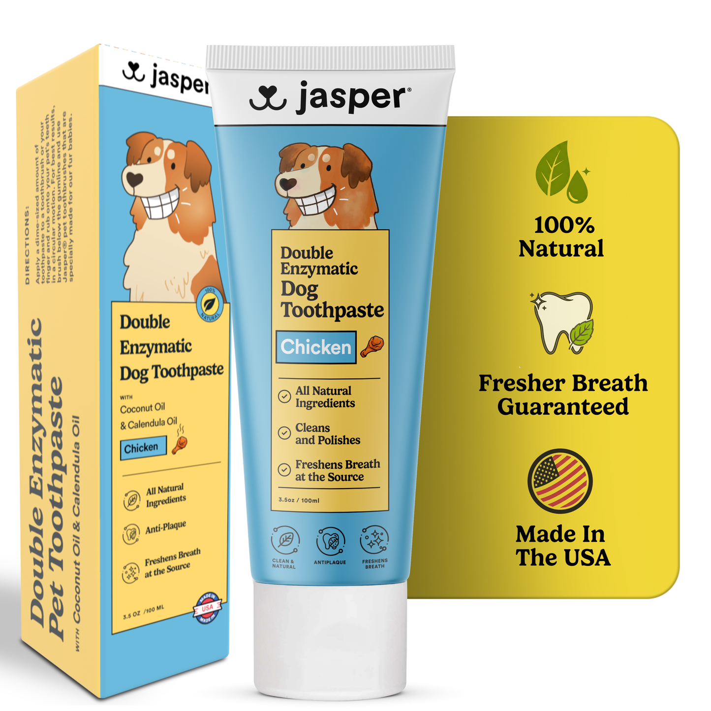 Jasper Double Enzymatic Toothpaste, Chicken Flavor, 3.5oz