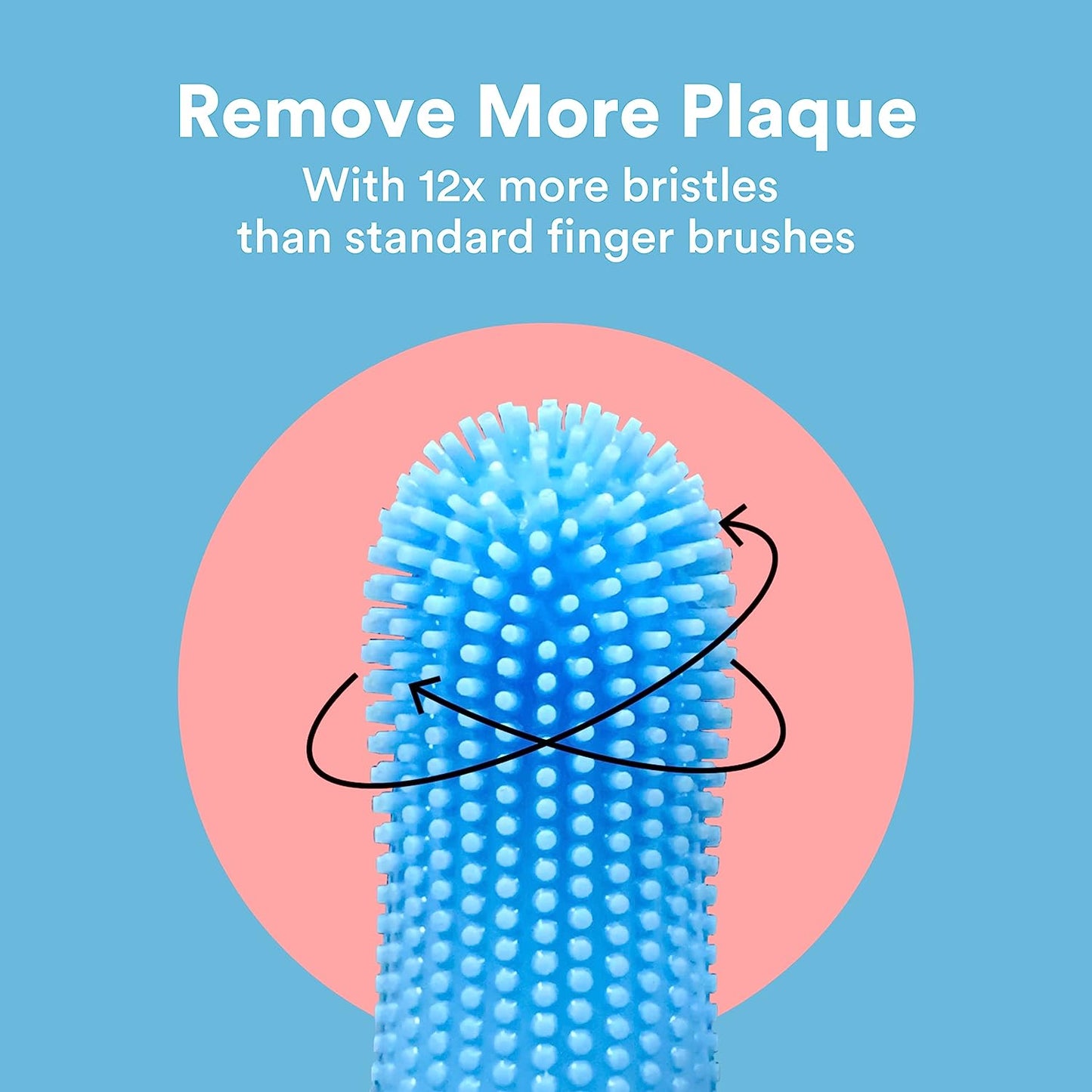 Jasper Dog Toothbrush, 360º Dog Tooth Brushing Kit, Cat Toothbrush, Dog Teeth Cleaning, Dog Finger Toothbrush, Dog Tooth Brush for Small & Large Pets - Pink 2-Pack…