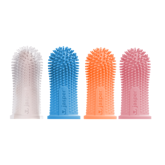 Jasper Dog Toothbrush, 360º Dog Tooth Brushing Kit, Cat Toothbrush, Dog Teeth Cleaning, Dog Finger Toothbrush, Dog Tooth Brush for Small & Large Pets  - Multi Colors 4-Pack