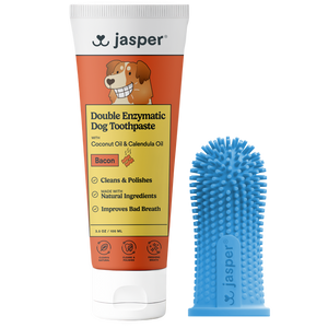 Dog Toothbrush Kit:  360º Pet Finger Toothbrush + 2oz Toothpaste