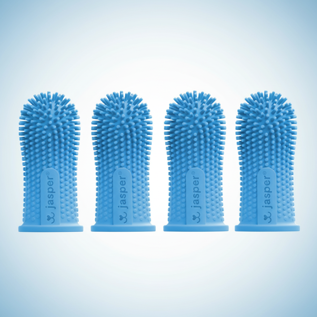 Jasper Blue 4-Pack Finger Toothbrushes