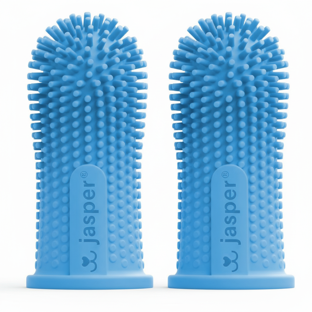 Jasper Blue Finger Toothbrushes