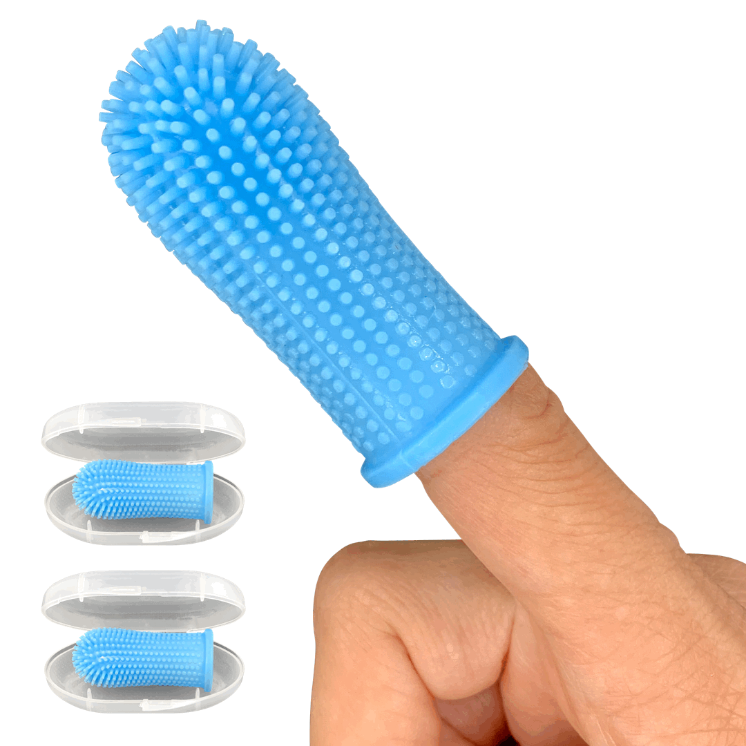 Jasper® 360º Pet Finger Toothbrush, 2-Pack Blue
